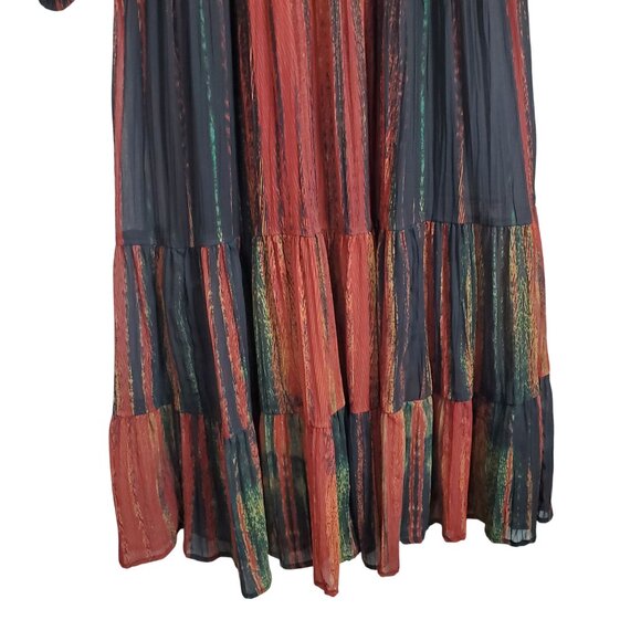 Love Kyla Size L Dress Maxi Flowy Boho Chic Tassel Tiered Long Sleeve - Picture 13 of 16